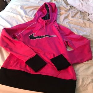 Pink and black nike hoodie